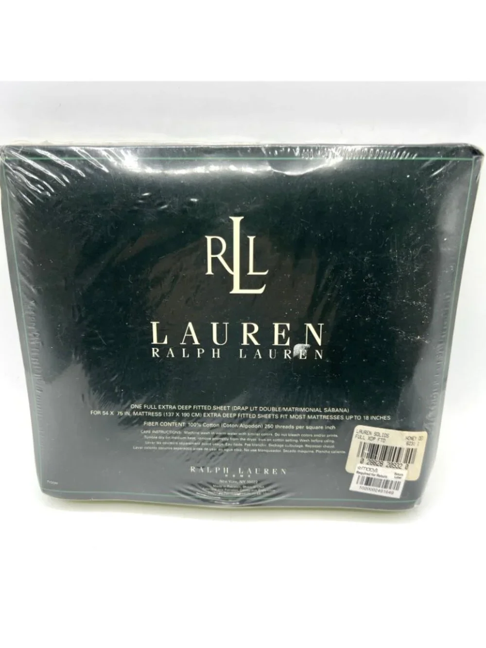 Ralph Lauren Full Fitted Sheet Extra Deep Honey Dew Green Cotton
